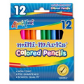 12 Pack of Mini Colored Pencils 3.5" Pre-Sharpened - Assorted Colors